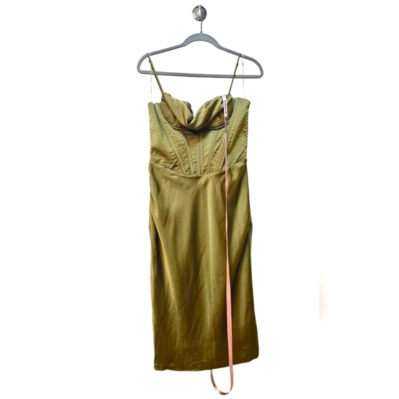 Stunning House of CB Corset dress in Olive green NWT Myrna - Picture 2 of 4